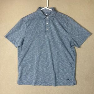 Tommy Bahama Polo Shirt Adult Medium Gray‎ Marlin Short Sleeve Beach Preppy Mens